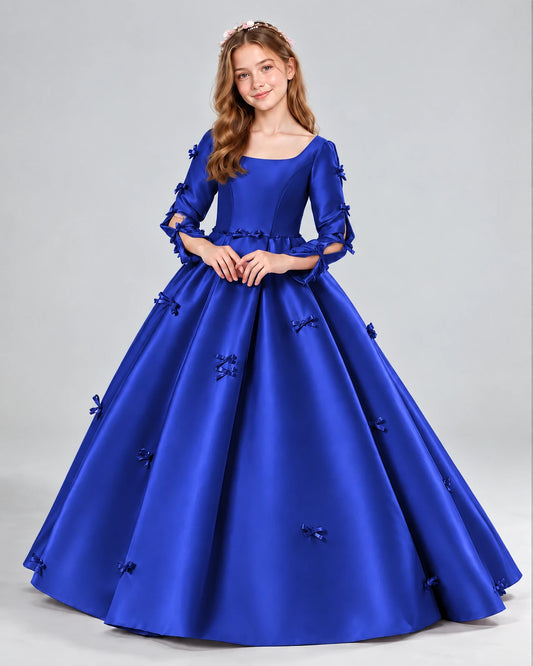 Royal Blue Ball Gown Girls Formal Dresses Front