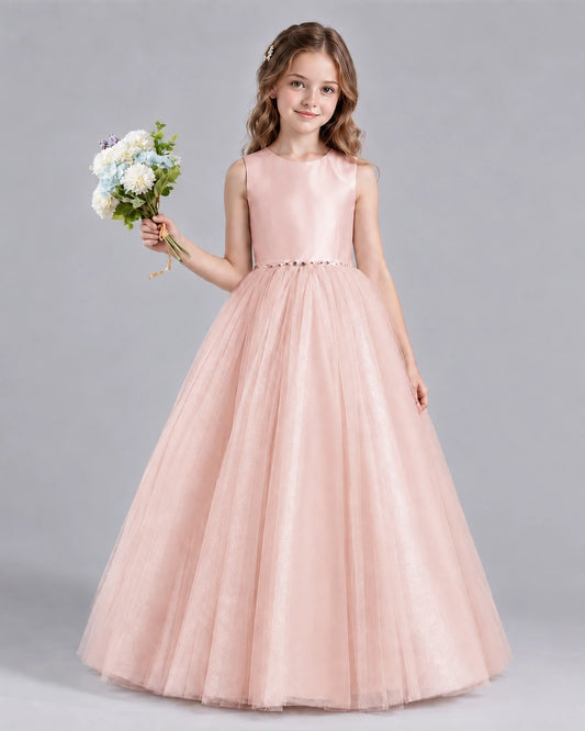 Blush Pink Ball Gown Flower Girl Dresses Front