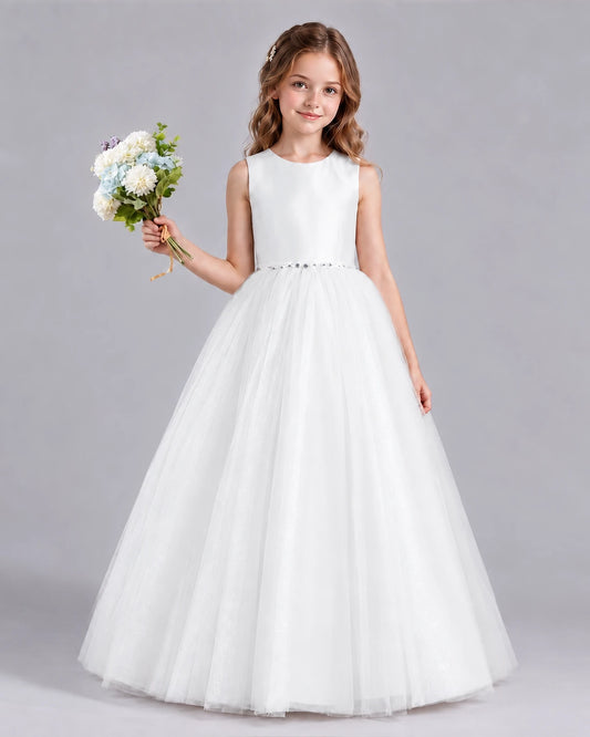 Ivory Ball Gown Flower Girl Dresses Front