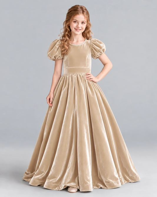 Champagne Ball Gown Girls Formal Dress Front
