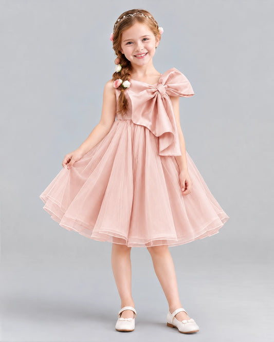 Blush Pink Ball Gown Girls Formal Dresses Front