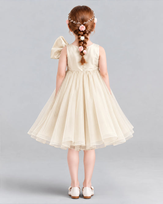 Champagne Ball Gown Girls Formal Dresses Back