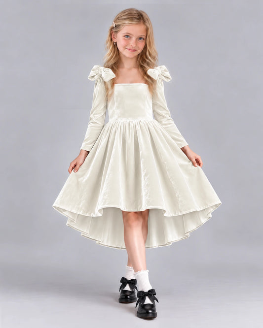 Ivory A-line Girls Formal Dress Front