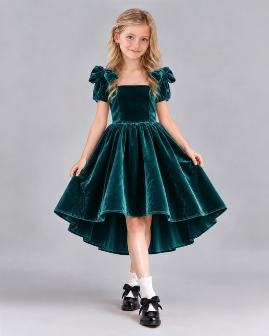 Peacock Ball Gown Junior Bridesmaid Dress Front