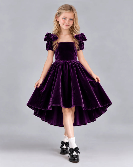 Purple Ball Gown Junior Bridesmaid Dress Front