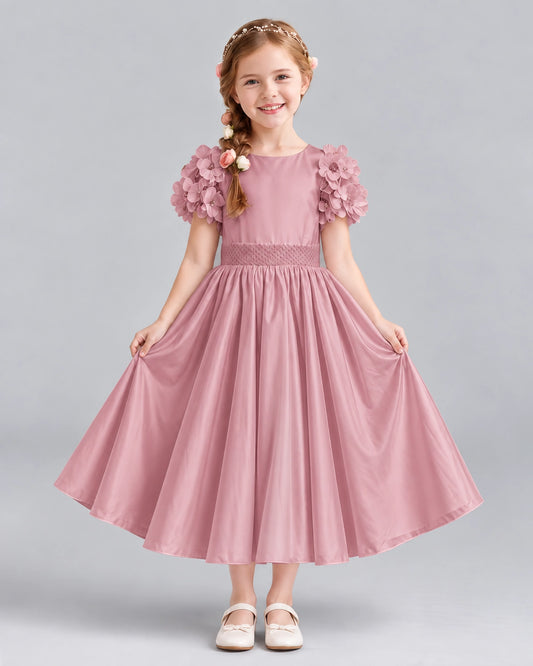 Dusty Rose Ball Gown Girls Formal Dresses Front