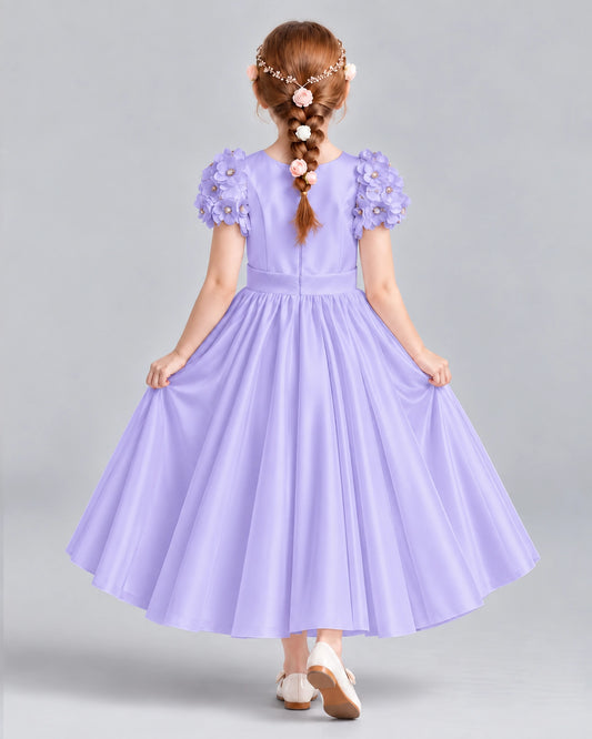 Lavender Ball Gown Girls Formal Dresses Back