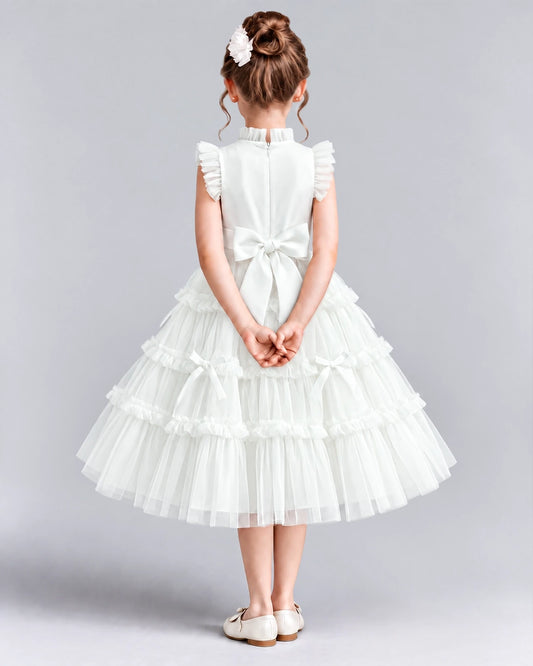 Ivory Ball Gown Flower Girl Dresses Back