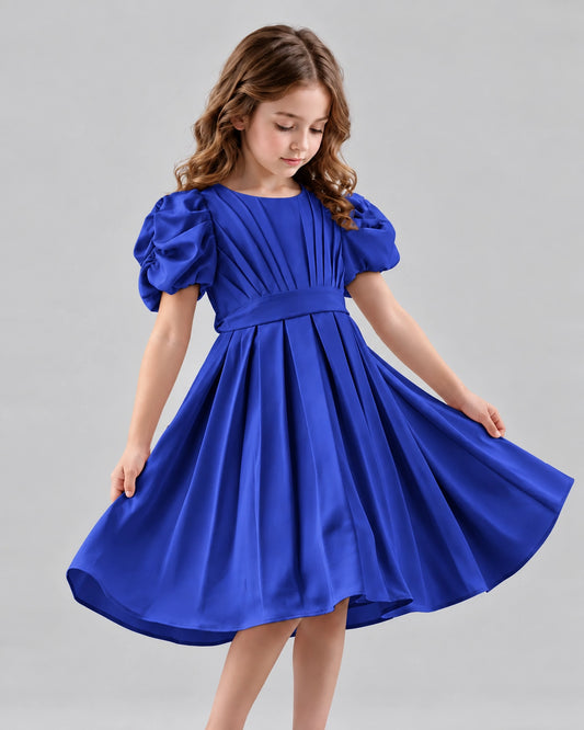 Royal Blue A-line Girls Formal Dresses Front