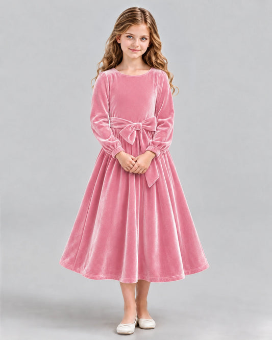 Pink A-line Girls Formal Dress Front