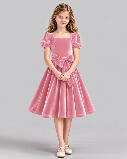 Pink A-line Girls Formal Dress Front