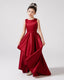 Burqundy Front Satin Flower Girls Dress