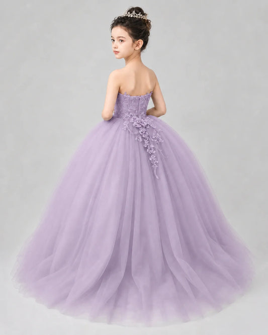 Wisteria Tulle Ball Gown Pageant Dress Back View