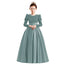 Dideyttawl Velvet Girls Formal Dress Long Sleeves Satin Flower Girl Dress 2541