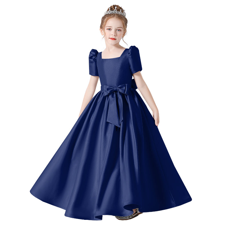 Girls First Communion Dresses Flower Girls Dress Princess Birthday Party Dress Satin Formal Dresses For Teens