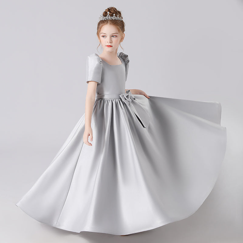 Girls First Communion Dresses Flower Girls Dress Princess Birthday Party Dress Satin Formal Dresses For Teens