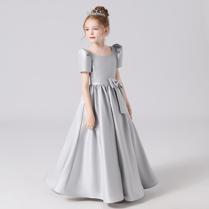 Girls First Communion Dresses Flower Girls Dress Princess Birthday Party Dress Satin Formal Dresses For Teens