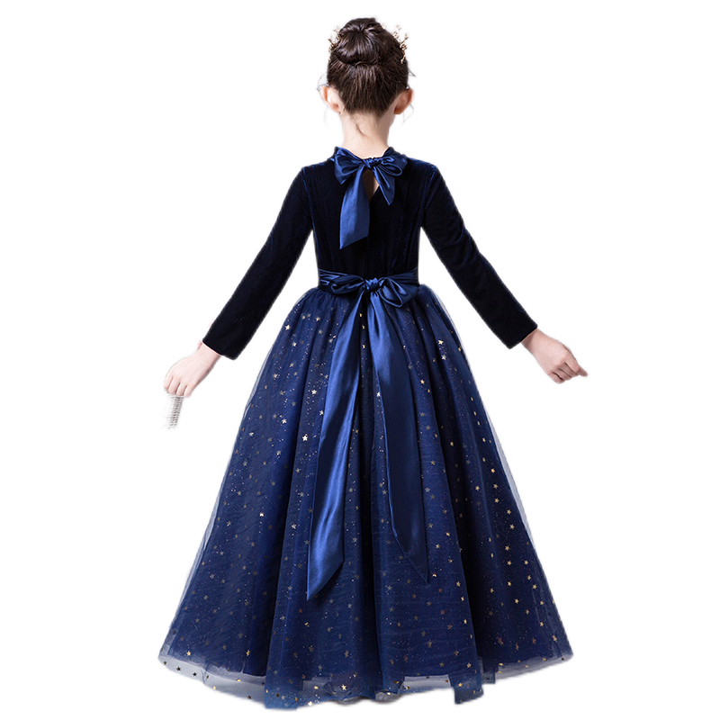 Girls Special Occasion Dresses Formal Dresses For Teen Girls Crew Neck Junior Evening Dress Long Sleeve