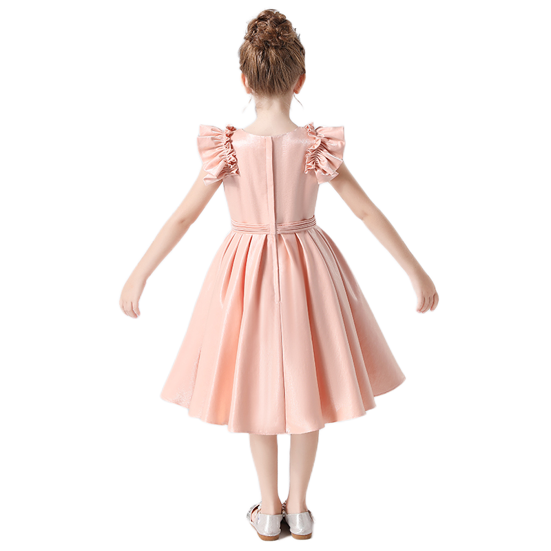 Flower Girl Dresses V-Neck Little Girl Bridesmaid Dress For Wedding Toddler Princess Formal Dress