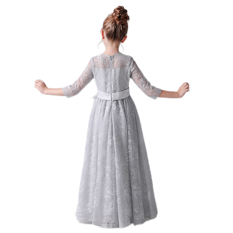 Girls First Communion Dresses Lace Special Occasion Dress Formal Long Gown Floor Length