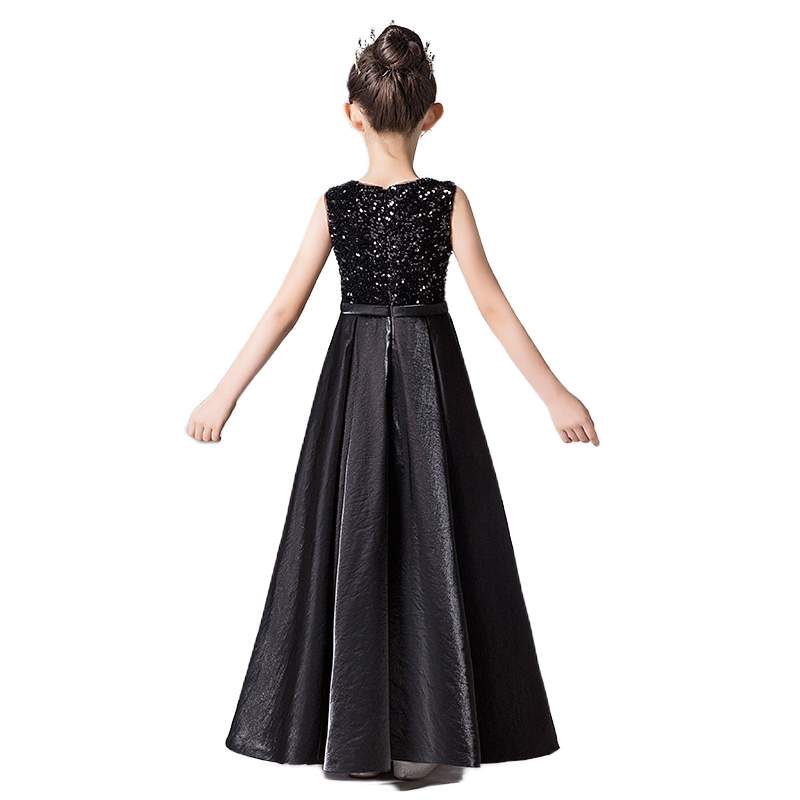 Satin Sequins Formal Dresses For Girls Special Occasion Dresses Elegant Birthday Party Dress