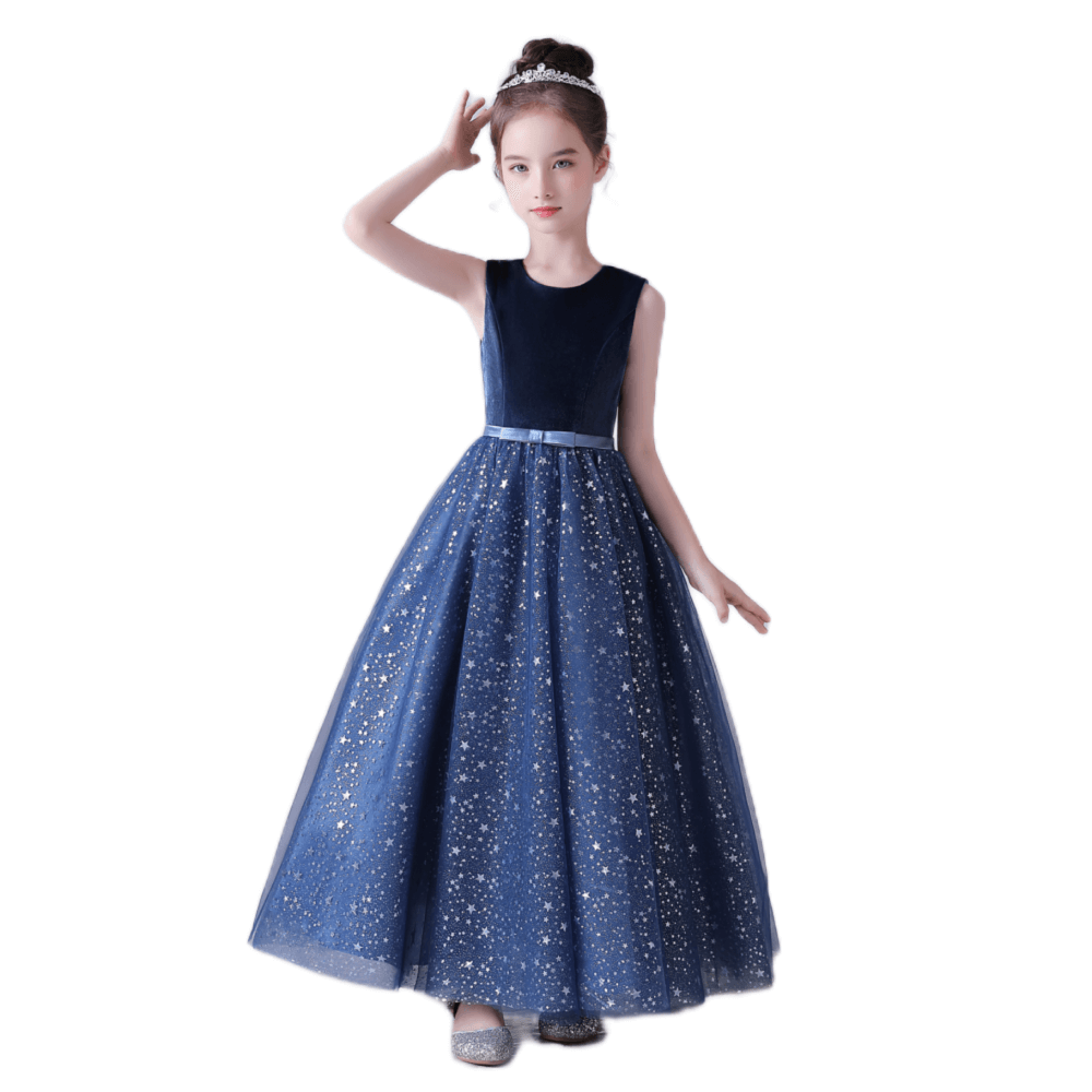 Girls Birthday Party Dresses Sequin Formal Dresses For Little Girls, Navy / Customize Girls Birthday Party Dresses Sequin Formal Dresses For Little Girls, Navy / Customize