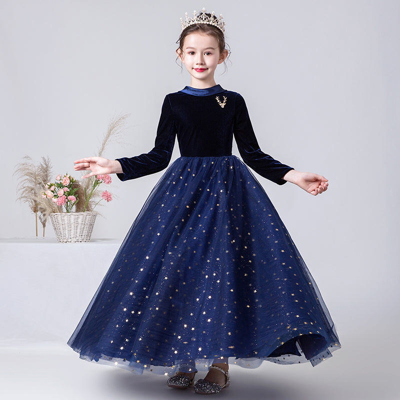 Girls Special Occasion Dresses Formal Dresses For Teen Girls Crew Neck Junior Evening Dress Long Sleeve