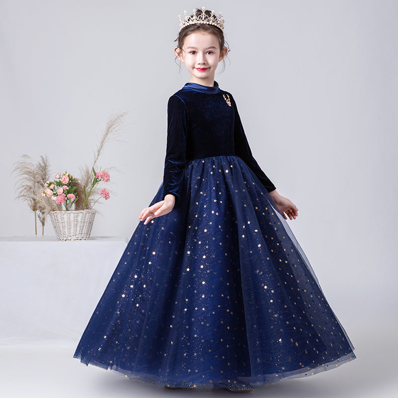 Girls Special Occasion Dresses Formal Dresses For Teen Girls Crew Neck Junior Evening Dress Long Sleeve