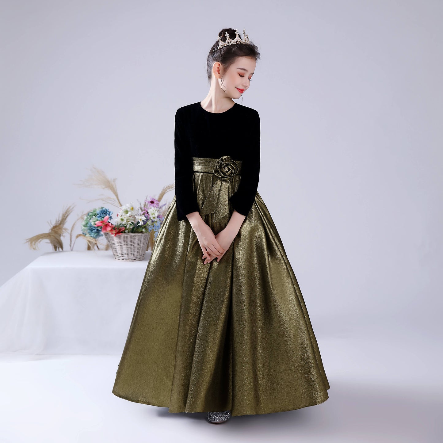 Junior Special Occasion Dress Piano Dress For Teen Girls Formal Dresses Long Sleeve