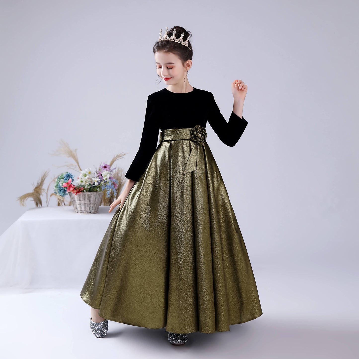 Junior Special Occasion Dress Piano Dress For Teen Girls Formal Dresses Long Sleeve