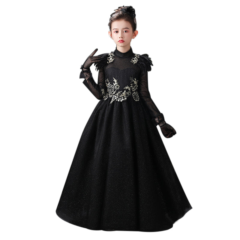 Girls Halloween Dresses Fancy Party Dresses For Teens Tulle Evening Dresses Long Sleeve