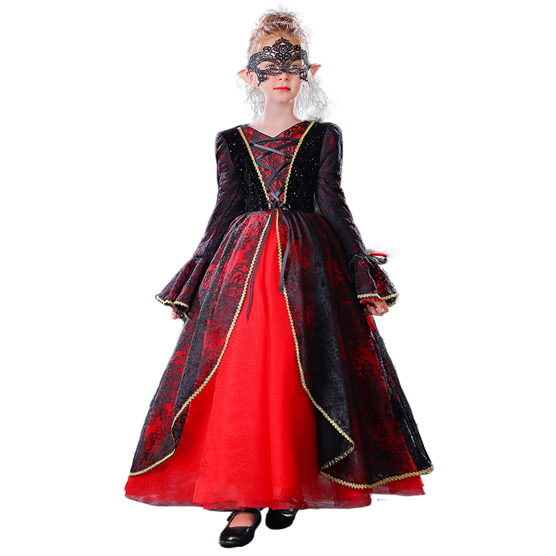 Girls Halloween Dresses Fancy Party Ball Gown Lace For Teens Girls Special Occasion Long Dress