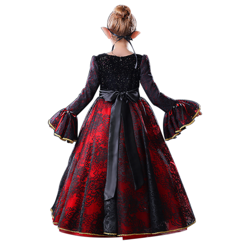 Girls Halloween Dresses Fancy Party Ball Gown Lace For Teens Girls Special Occasion Long Dress