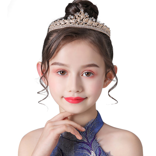 Gold Crystal Hair Accessories Front View