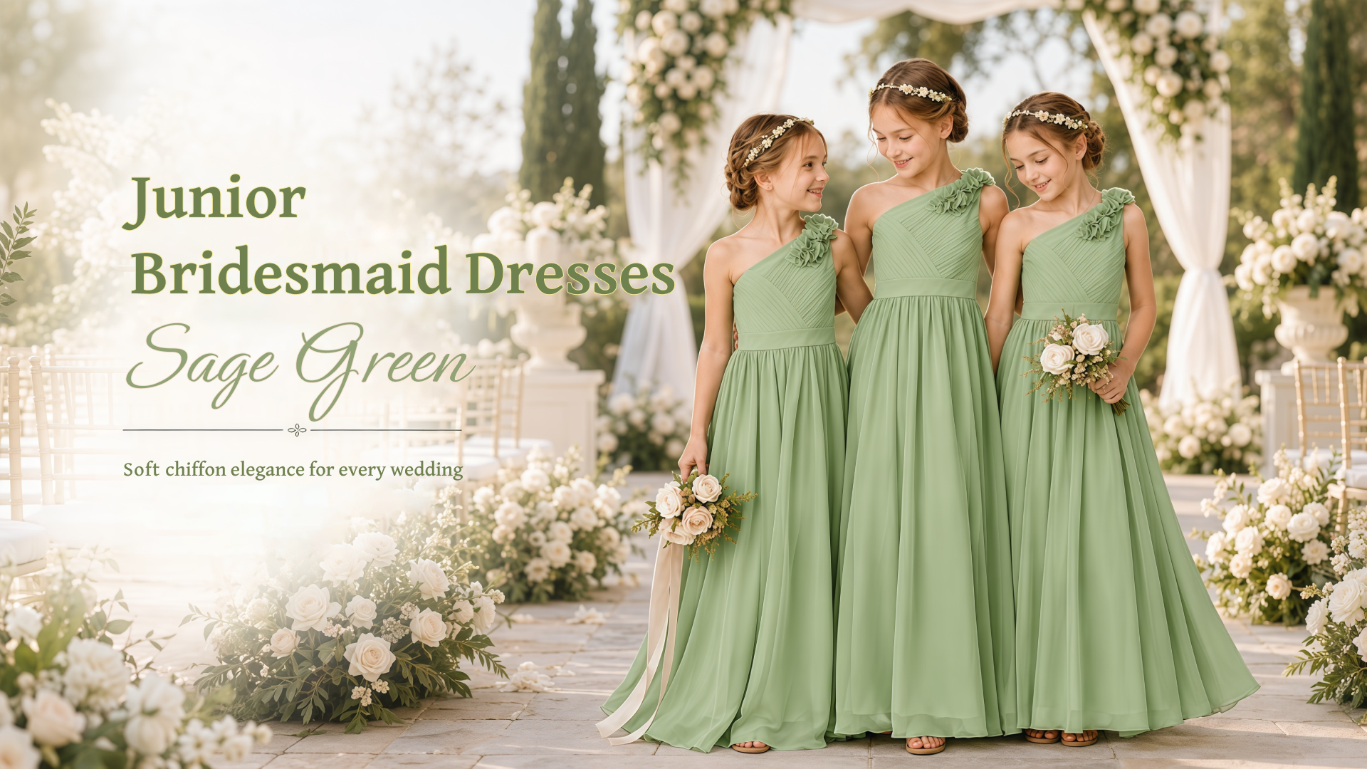 Sage Green Flower Girl & Junior Bridesmaid Dresses for Weddings (2026)
