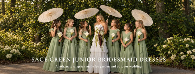Sage Green Junior Bridesmaid Dresses