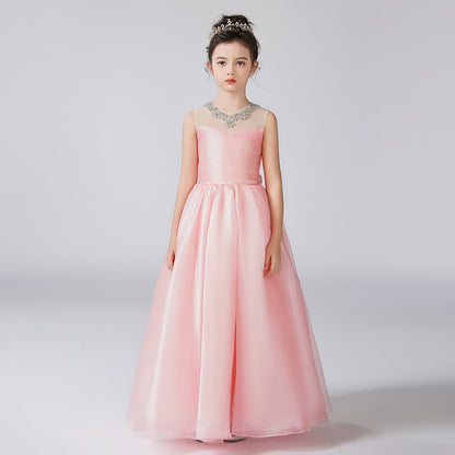 Fashion Mermaid Gloss Sparkling Silk Tulle Sweatheart Flower Girl Dress Sleeveless Jr Bridesmaid Dress