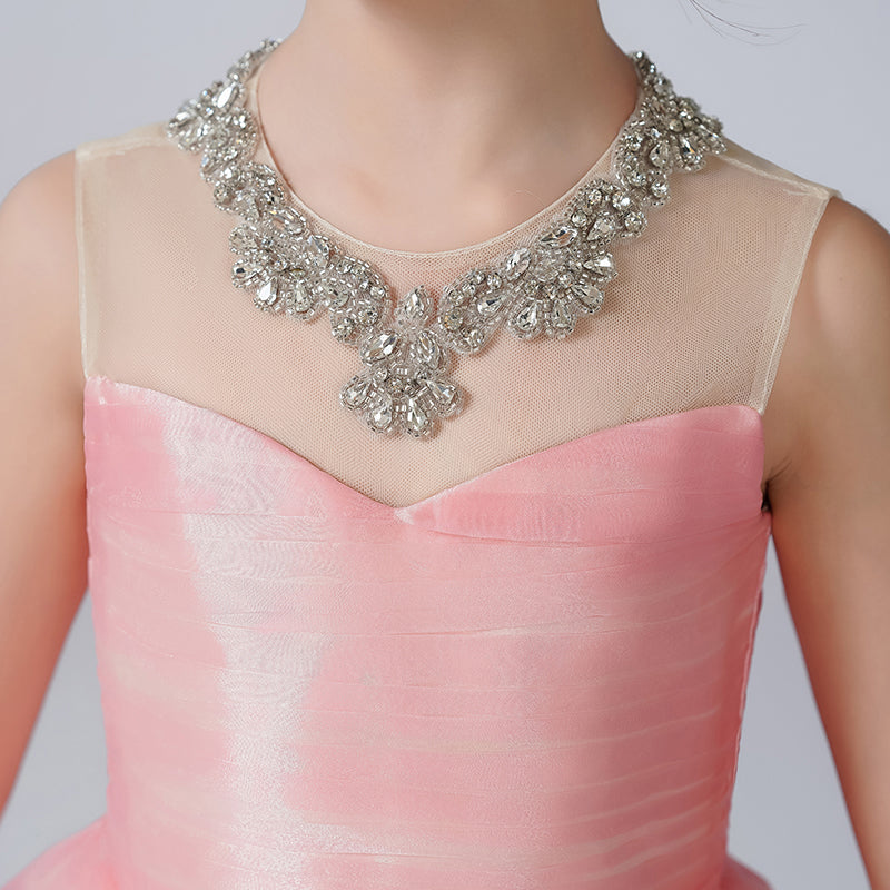 Fashion Mermaid Gloss Sparkling Silk Tulle Sweatheart Flower Girl Dress Sleeveless Jr Bridesmaid Dress