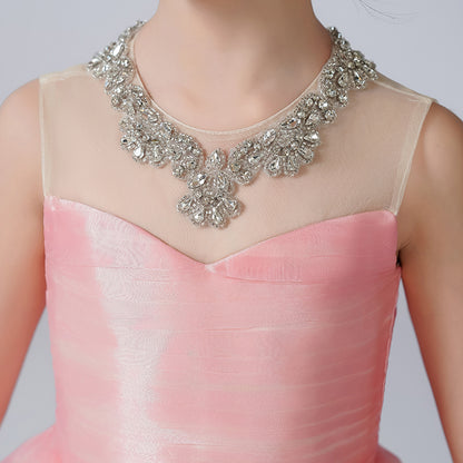 Fashion Mermaid Gloss Sparkling Silk Tulle Sweatheart Flower Girl Dress Sleeveless Jr Bridesmaid Dress