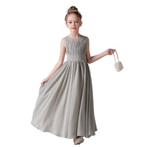 Dideyttawl Pleated Chiffon Flower Girl Dresses Sleeveless Wedding Guest Dress Simple Athenian Style A-Line Dresses for Special Occasion