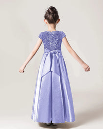 Lavender Back Sequin Flower Girls Dress