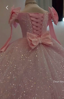 Dideyttawl Sequin Pageant Dress for Girls with Puff Sleeves and Bow