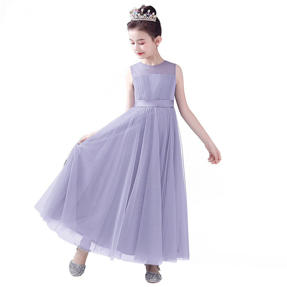 Dideyttawl Flower Girl Dresses Tulle Junior Bridesmaid Wedding Formal Kids Girls' Special Occasion Princess Dress Full Length, Lilac / Customize Dideyttawl Flower Girl Dresses Tulle Junior Bridesmaid Wedding Formal Kids Girls' Special Occasion Princess Dress Full Length, Lilac / Customize