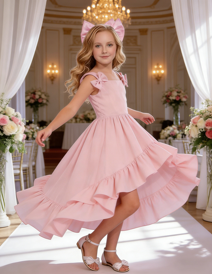 dideyttawl High-Low Junior Bridesmaid Dresses for Girls 4-16 Chiffon  A-Line Pageant Formal Party Ball Dress 2636