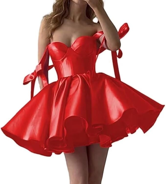 2025 Lace up Back Mini Wedding Dress Elegant Short Formal Dress Women Backless Puffy Prom Dress