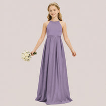 Champagne Satin Junior Bridesmaid Dress