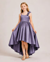 Wisteria Satin A-line Girls Formal Dress Front View