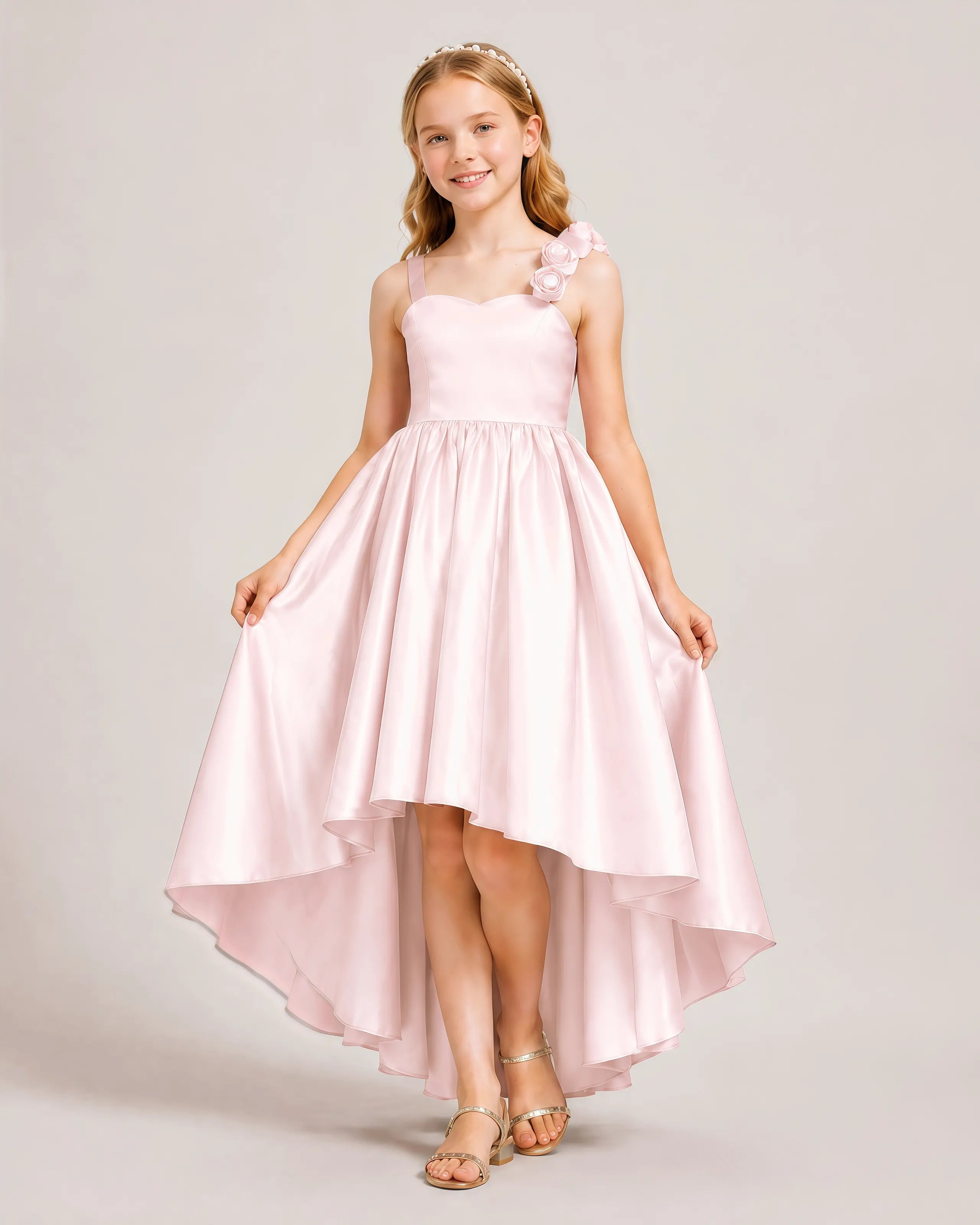 Blush Pink Junior Bridesmaid Dresses