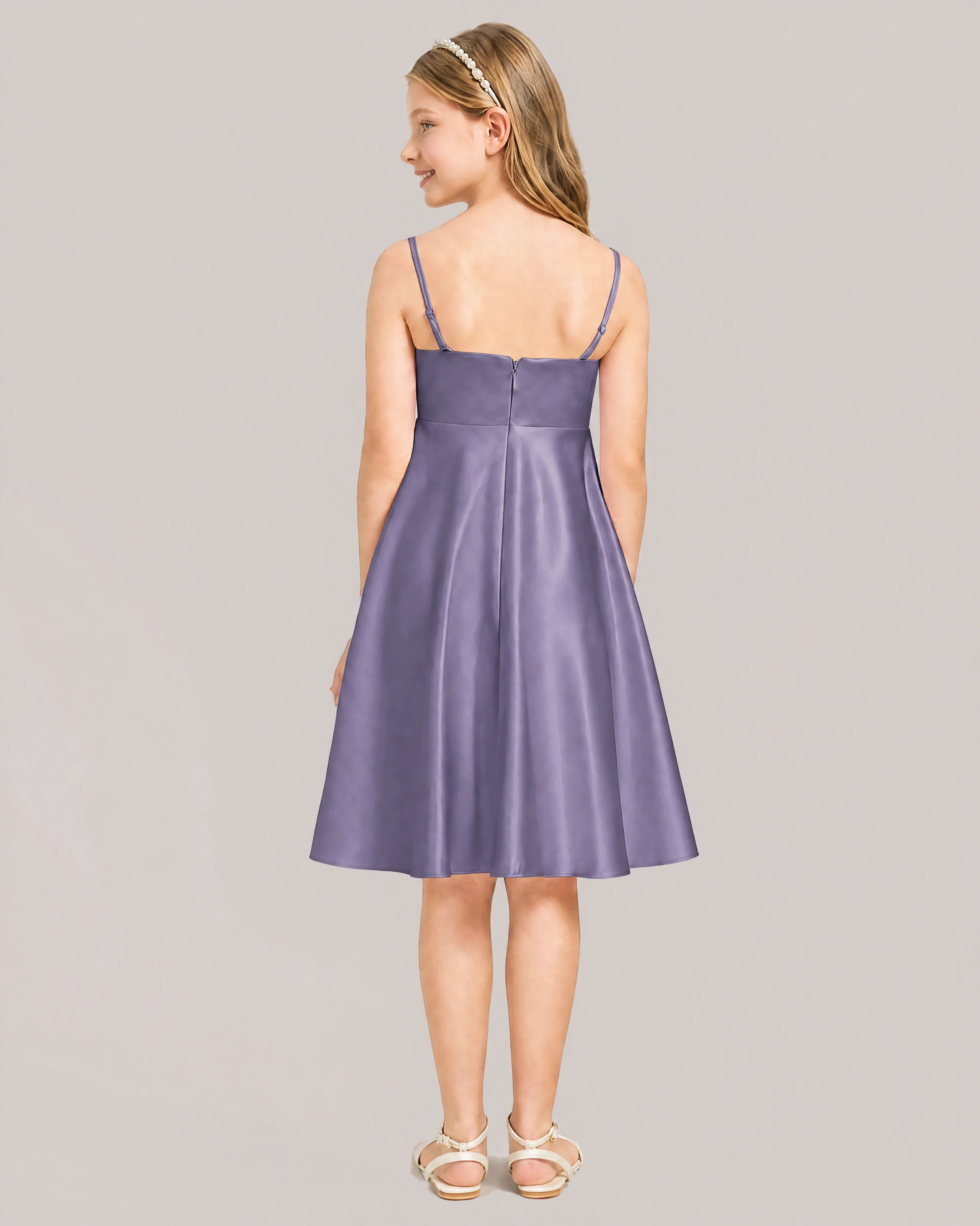 Wisteria Satin Short Flower Girl Dress 