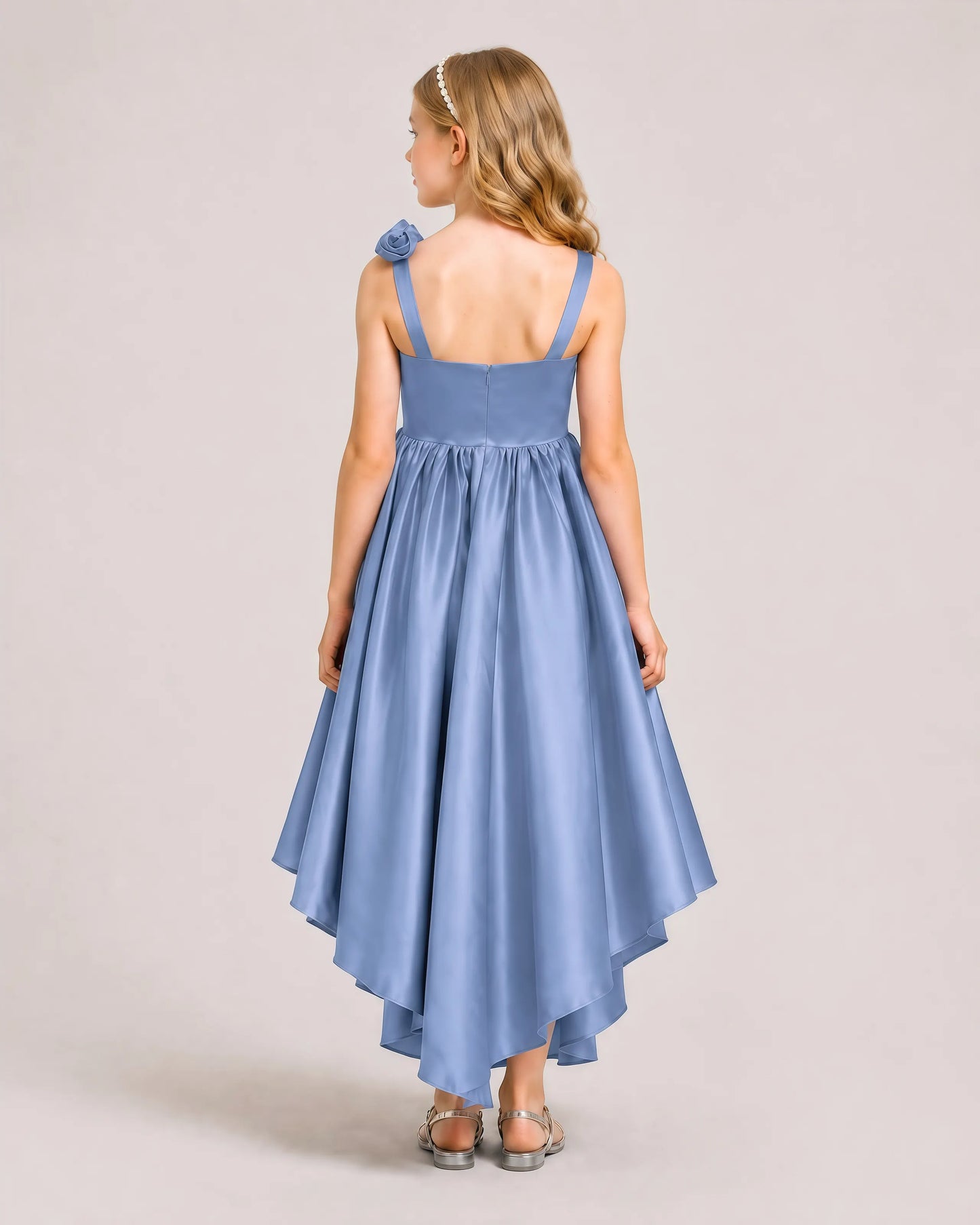 Dusty Blue Junior Bridesmaid Dresses
